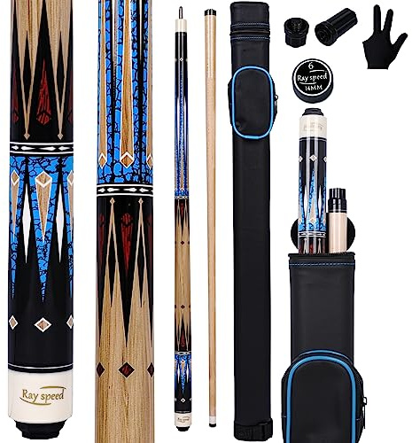 Ray speed Billardqueue-Stock mit Hartschalenkoffer Hartholz kanadischer Ahorn Profi Billard Pool Stick 58 2-teilig 19/20oz Pool Stick Set
