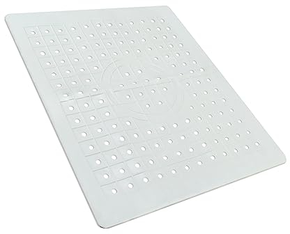 Tappetino Quadrato Per Lavello, HASLED Tappetino Lavello, Grigio TPR Tappetini Per Lavelli, Tampone di Drenaggio Antiscivolo Tagliabile Per Bagno, Cucina, Giardino (12,4×10,4 Pollici)