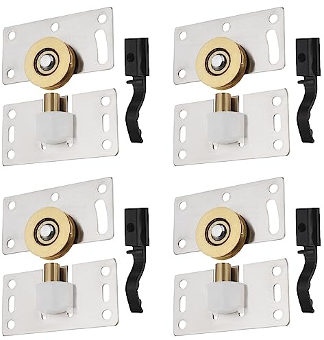 EMSea 4 ensembles Roulettes de Porte Coulissante en Acier Inoxydable Garnitures de Porte Coulissante de Roue de Piste Coulissante pour Matériel de Meubles Windows d'armoires de Garde-robes