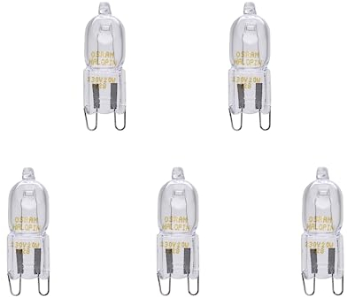 Osram 5er Pack Halopin 66720 20 Watt 230 Volt G9 Halogen dimmbar warmweiß 235 Lumen | Halogenstift | Halogenlampen | Stiftsockellampe