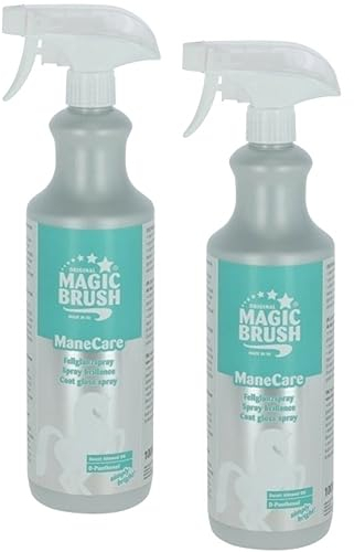 RL24 MagicBrush - Mähnen- und Fellglanzspray ManeCare | Mähnenspray für Pferde | Leichtkämmspray für seidigen Glanz | Pferde Mähnenspray & Schweifspray | 2 x 1000 ml Spray (2er Set)