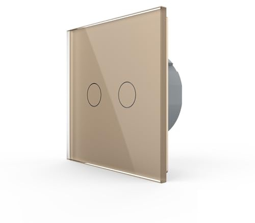 Livolo Wechselschalter Funkschalter Touch Gold Glas 2 Weg VL-C702SR-13