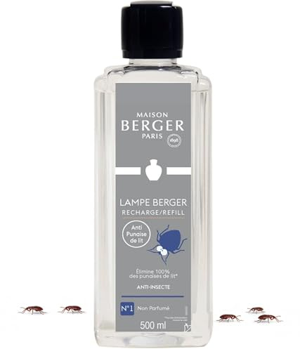 Maison Berger - Recharge Lampe Berger Anti-Punaises de Lit - Efficace & Rapide, Contre Punaises Moustiques et Puces de Maison - 500ml