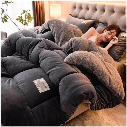 GOFOHIMI Steppdecke, Dicke Bettdecke, Flauschige Kaschmir Steppdecken Für Allergiker Duvet, Dicker Lamm-Kaschmir, Decke, Winter Weiche Warme Bettdecke Bettwäsche,200x230cm(4kg)