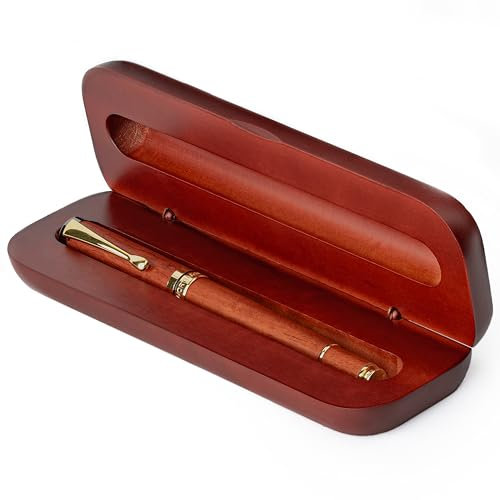 Wordsworth and Black Rollerball Pen - Atemberaubender Luxus-Stift aus Bambus Rosenholz, Goldfinish, nachfüllbar, Geschenkset für Männer & Frauen, Tinte, Bürobedarf
