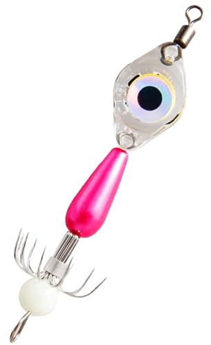 Squid Jigs - Esche fluorescenti per seppie, per acqua salata, esche fluorescenti per seppie, polpi, ami da pesca per calamari