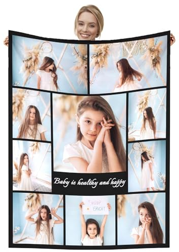 Dmkjdzsw personalisierte Decke mit Foto，Super Weich Mama Decke，Geschenke für Vater, Mutter, Kinder, Haustiere, Freunde oder Paare-J-75 * 100CM