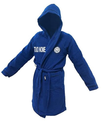 HERMET SRL Accappatoio Inter Ufficiale Microspugna Adulto Bambino Personalizzabile