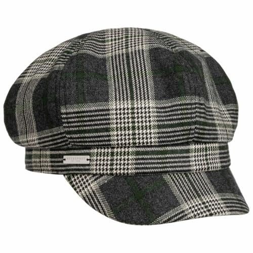 Seeberger Gadiala Check Ballonmütze Schirmmütze Schildmütze Newsboy-Mütze Baker-Boy-Mütze Damencap Damen - mit Schirm, Futter Herbst Sommer Frühjahr Winter
