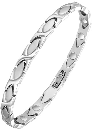 Cigmag Magnetarmband Damen Edelstahl Ultrastarke Magnete Verstellbar | 3500 Gauss, Titanstahl, wasserdicht, inklusive Einstellwerkzeug und Geschenkbox