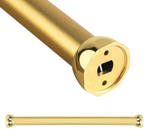 Barra Armario Tubo de Barra de Armario de Oro Mate, Perchero Redondo para Armario con Tapas en Los Extremos, Poste de Valet Desprendible de La Ropa, Barra Larga para Toallero de Ducha(100cm(39 3/8) L