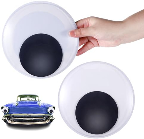 2st Stora Googly Eyes Magnetiska, 18cm Giant Wiggle Eyes Plast Giant Googly Eyes Svart och Vitt Googly Eyes för Hantverk Gör det Själv Dekorationer Julgransprydnad