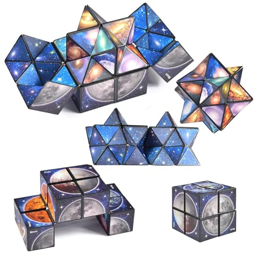 2 in 1 Magic Cube Set, Sternenklarer Himmel Zauberwürfel Infinity, Magic Puzzle, 3D Puzzle Würfel, Stressabbau Spielzeug für Kinder und Erwachsene