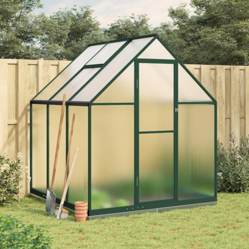 Gecheer Serra,Grande,da Giardino,Esterno,in Alluminio e Policarbonato,Verde,169x169x202 cm,Serra per Piante,Serra da Esterno,Serra in Policarbonato,Serra Grande,Serra da Giardino