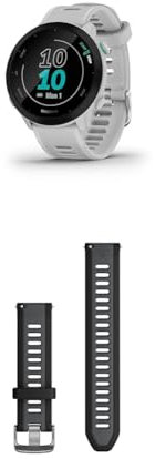 Garmin Forerunner 55 – GPS Running Watch Whitestone with 1.04“ Always-On Color Display & Quick Release Band