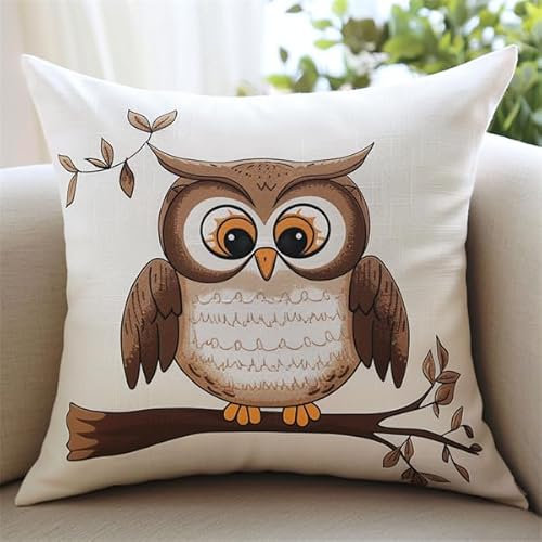Kitquiver Knüpfkissen Set Eule Knüpfen für Anfänger Set 43X43cm Knüpfen Handarbeit Set Kissen Bastelset Knüpfen Handwerksset Kissen DIY Bastelset für Anfänger für die Sofa-Heimdekoration