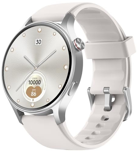 Smartwatch Damen Herren Rund mit Telefonfunktion, AMOLED Ultra-Clear Screen Uhren (Durchmesser 43mm）,110+ Sportmodi Watch mit SpO2 Pulsuhr Schlafmonitor,3ATM Wasserdicht Fitnessuhr für iOS Android