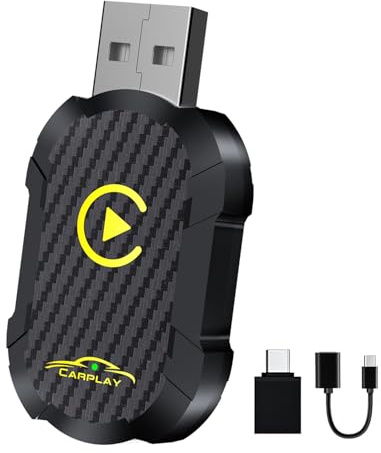 Adaptador inalámbrico CarPlay , inalámbrico CarPlay, Convierte CarPlay con cable a inalámbrico, Adaptador inalámbrico Plug and Play Car Play para coches después de 2016, Compatible con iPhone iOS 10+