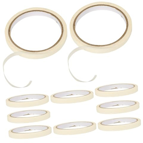 SOESFOUFU Painting Tape 10 Rolls 20m White Paper Masking Tape | Easy Tearing, Convenient Cutting, Automotive Masking Painting and DIY Projects, 1cm Wide Roll Format