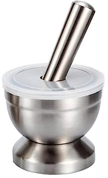 Cabilock Ergonomisches Design 304 Edelstahl Knoblauchstampfer Tasse Medizin Stampfbehälter Druck Knoblauchstampfer Für Den Einsatz in Der Küche