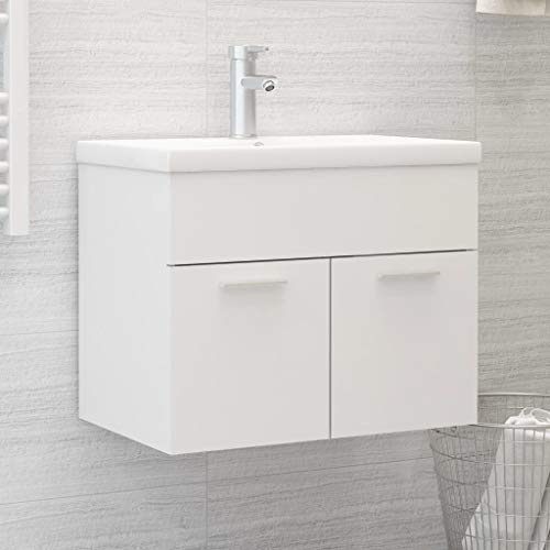 Juroupi Mueble con Lavabo Madera de ingeniería Blanco Lavabo con Mueble PequeñO