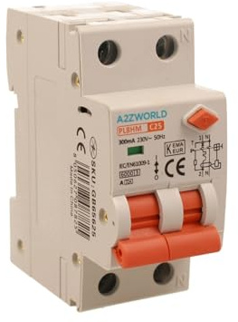 A2ZWORLD Interruttore Magnetotermico Differenziale Tipo A 300mA, RCBO Classe A 2P C25 25A, Curva C 1P+N 6000A, Occupa 2 Moduli DIN, AC 230V IP20 IEC61009-1