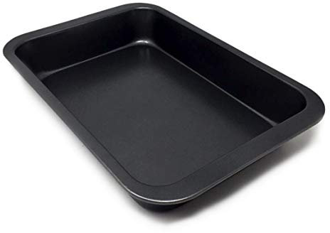 MGE - Rustidera de Horno - Bandeja de Horno Universal - Bandeja para Asar - Bandejas para Hornear - Fuentes de Horno - Fuentes para Asar - Recubrimiento Antiadherente - Acero al Carbono - 42 x 29 cm