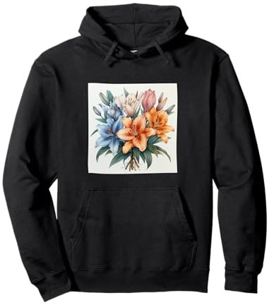 Bouquet de lys asiatiques aux couleurs pastel Sweat à Capuche