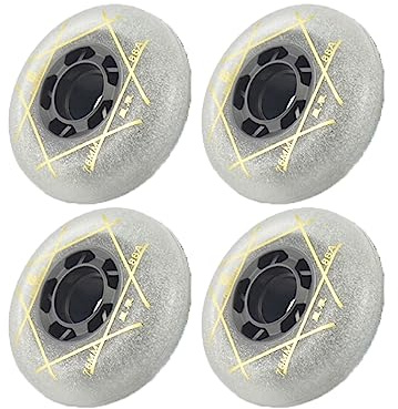 Inline-Skate-Ersatzräder ohne Lager (4 Stück) 72 mm, 76 mm, 80 mm für Inline-Skate, Wave-Board, Caster Board, Street Surf, 88 A PU, verschleißfestes Gleiten (weiß, 72 mm)