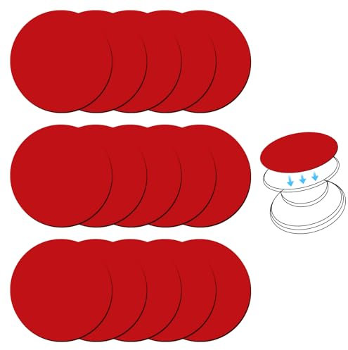 15Pcs Double Sided Sticky Pads,Pop Socket Sticker,Round Double-Sided Adhesive Pads for Phone,Circle Double Sided Pad Gule for Dashboard/Windshield Suction Cup Phone Holder,35mm/1.38 for Home Car Deco