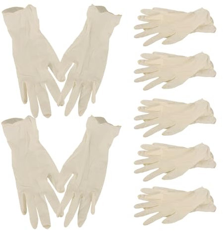 HOLIDYOYO 20 Stück Lebensmittelechte Einweglatexhandschuhe Für Kinder Elastisch Klein Multifunktional Als Küchen Und Reinigungshandschuhe