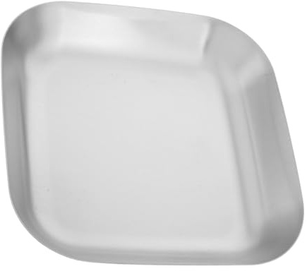 Sosoport Plaque de Cuisson Carrée en Acier Inoxydable Résistante et Réutilisable pour Barbecue et Camping en Plein Air, Plateau Élégant pour Servir Viandes Cuites et Collations