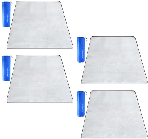 4 Set Alu Isomatte Schaummatten Schlafmatte Für Camping 200 X 200 cm - Isoliermatte Aluminium - Faltbare Zeltmatte Bodenmatte Thermomatte | Für Camping Matte Aus Aluminiumfolie, Ultraleicht Silber