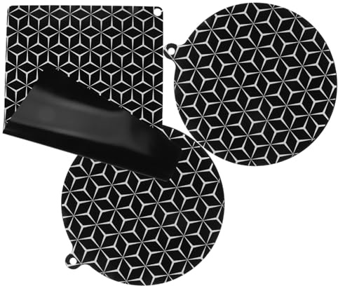 Mobestech 3pcs Heat Resistant Silicone Cleaning Pad Microwave Splatter Guard Induction Cooktop Mat Protector Stove Insulated Pad for Kitchen