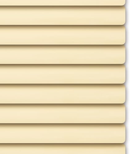 Aluminium Jalousien Plissee Jalousetten Horizontale Fenster Verdunkelungsrollo Seitenzugrollo 25.0 mm Lamellen Sonnenschutzrollos für Küche Büro(Light Yellow,W110cm x H100cm)