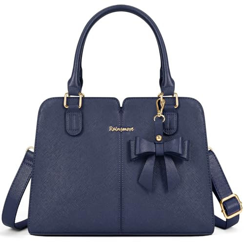 RAINSMORE Handtaschen Damen Mittelgroß Wasserdichte PU Leder Tasche Damen mit Anti-Diebstahl-Tasche Modische Schultertasche Henkeltasche Umhängetasche für Arbeit Business und Freizeit