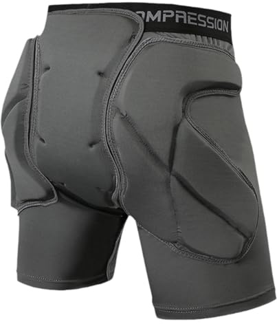 Lljsszr Padded Hip Shorts mit Elastischem Bund Schutz Polsterhose für Damen Und Herren Tailbone Schutzhose Atmungsaktive Crash Shorts für Outdoor Aktivitäten, Gray M