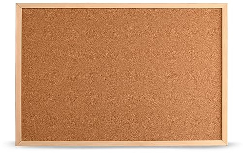 MG Design Tableau en liège avec cadre en bois 90 x 120 cm Naturel – organiseur pour notes, photos et plans pour la maison, le bureau et l'école