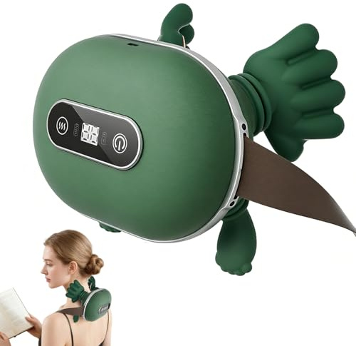 4D Nackenmassagegerät mit Wärme, Shiatsu Massagegerät, Massagegerät Nacken, kabelloses U-förmiges Massagekissen, 3 Massagegrade & 2 Temperaturstufen, für Zuhause, Büro, Reise (Touchscreen)