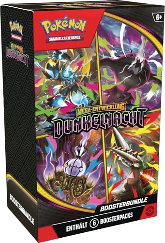 Pokémon-Sammelkartenspiel: Boosterbundle Mega-Entwicklung – Dunkelnacht (6 Boosterpacks)