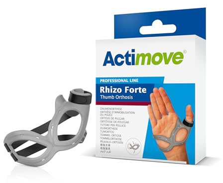 Actimove Professional Line Rhizo Forte Thumb Brace | Right Hand, Gray, Small, Thumb Brace for Osteoarthritis, Skier’s Thumb, Rheumatoid Arthritis, Sprains, Patented Design