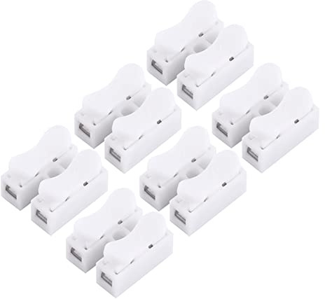 Elektriker Kabelverbinder 100pcs 10A 220V Klemmen 2 Polig Schnellverbinder kabel Drahtverbinder Push Quick Cable Connector Weiß Compact Verbindungsklemmen für LED Licht Durchgangsverbinder