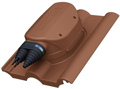 Wasserdichter PV Solardurchgang für Nelskamp Finkenberger RAL8004 Ziegelrot | für IBF Doppelrömer Dachziegel, Solar Dachdurchführung, Photovoltaik-Dachdurchgang, wasserdicht, EPDM-Dichtung, 360° drehbar