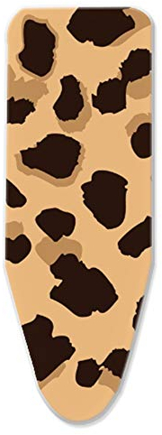 ZJBKX Bügelbrettbezug Hitzebeständig Wunderschöner Bezug für Bügelbrett, Schnellbügeln, 100% Baumwolle, L/XL - Gelber Leopardenmuster 125x45
