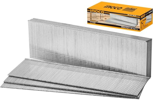 Ingco Ana18301 Clous de 30 mm pour agrafeuse pneumatique ou électrique 5000 pièces par paquet (30 mm)
