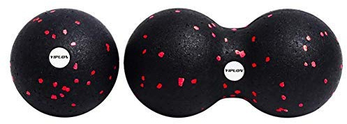 Peanut Massageball Faszienball Set - Tiefen Gewebe-Massage Werkzeug,Selbstmassage Ball Faszien Doppelball Massageball (Rot)