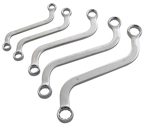 1Pcs Double Ring Spanner Long Wrench 16 x 17 mm S Type CV Steel S-Shape Cranked Ratchet Spanner Curved Wrench