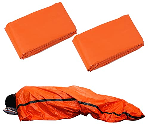 DUBENS 2 Stück Notfall Biwaksack Überleben Schlafsack Survival Biwak Sack Erste Hilfe Rettungsdecken Wasserdicht Notfalldecke Ultraleicht Hitzeabweisend Kälteschutz