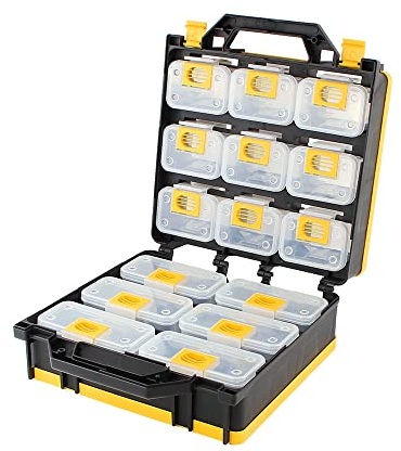 MichaelPro MP014034 Boîte à outils avec compartiment amovible, étui de transport breveté pour vis, boulons, écrous, jouets, petites pièces pour fixations et travaux manuels