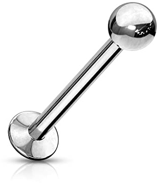 Paula & Fritz® Push-In Labret Piercing Kugel Silber Chirurgenstahl 316L Ball Set 0,8-mm 1-mm 1,2-mm Stab-Dicke Madonna Medusa Monroe Helix Tragus